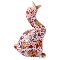 Sculpture de canard en porcelaine japonaise Imari Porcelain 