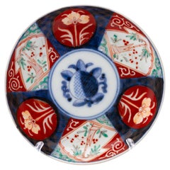 Antique Japanese Imari Porcelain Plate Meiji 19th Century 