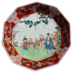 Plato japonés de Imari de diez lados, Periodo Edo / Meiji, mediados del siglo XIX, Japón