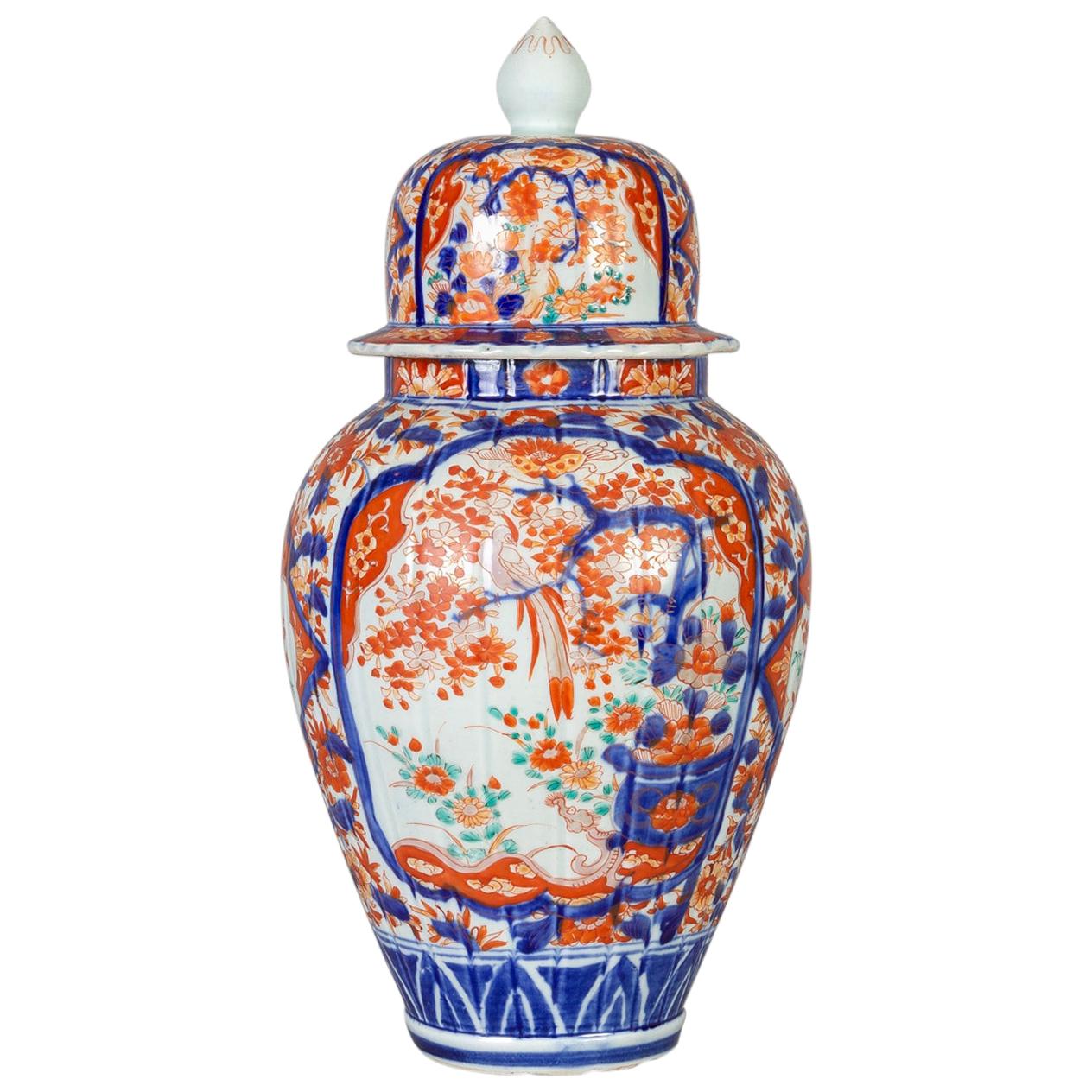 Japanese Imari Vase and Lid For Sale