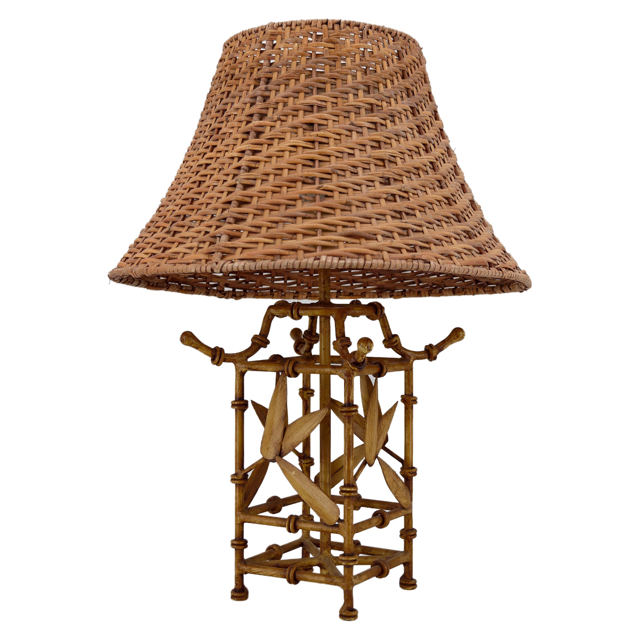 Japanese Imitation Bamboo Lamp, circa 1970
