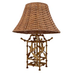 Lampe en bambou d'imitation japonaise, vers 1970