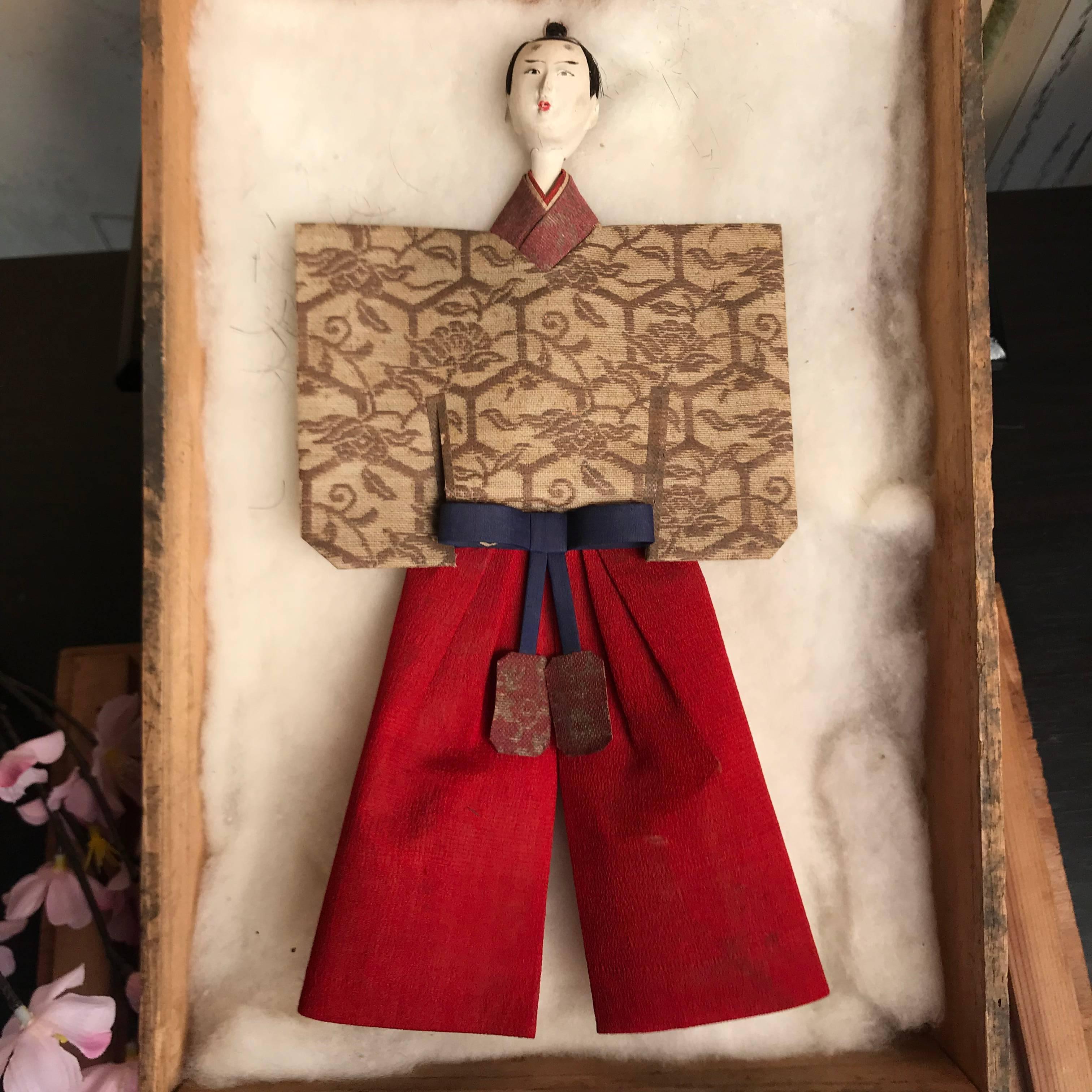 Japanese Imperial Pair Dolls 1840 In Good Condition For Sale In South Burlington, VT