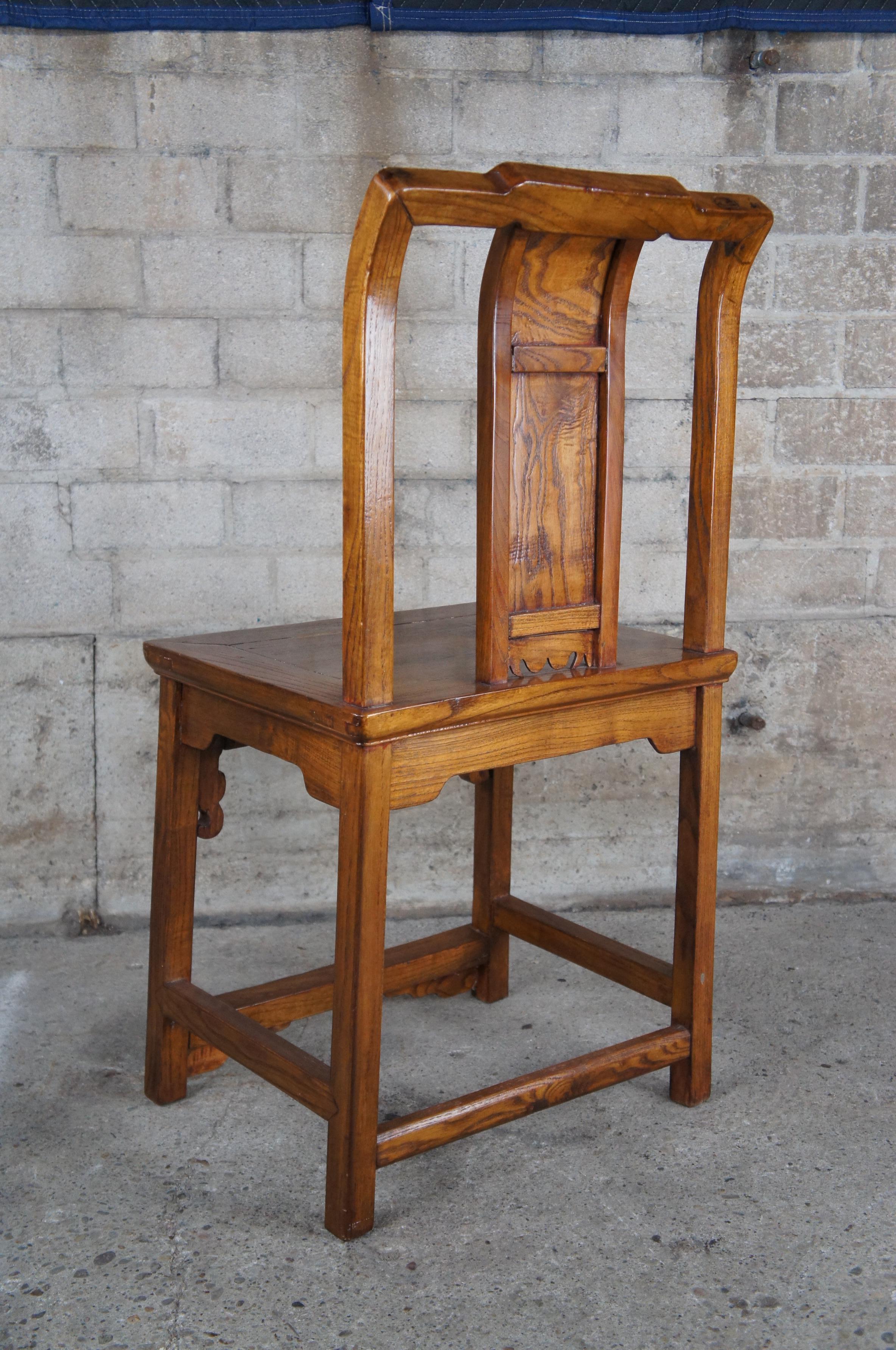 Japanese Imperial Meiji Style Elm Carved Chinoiserie Mahjong Game Table & Chairs In Good Condition In Dayton, OH