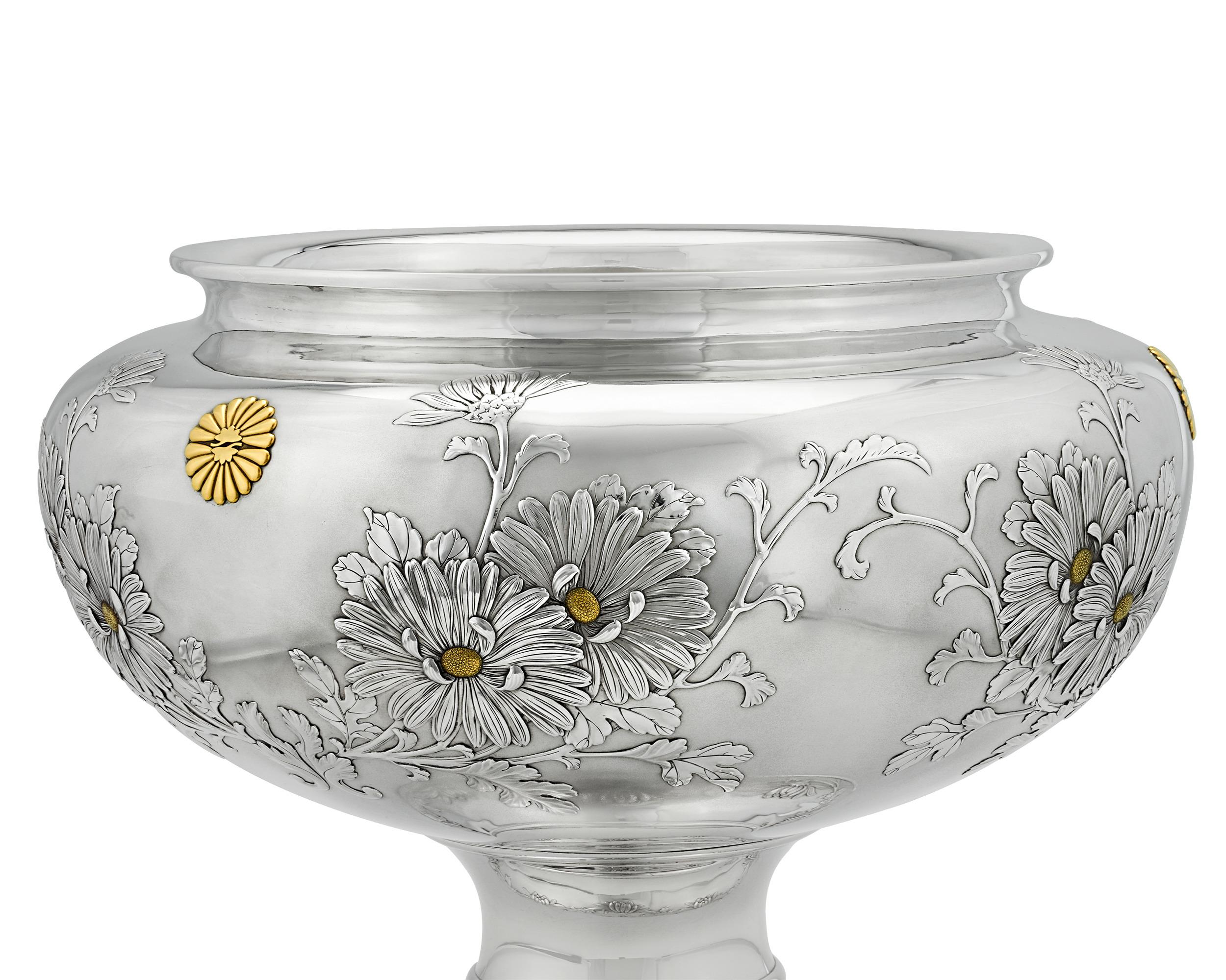 Meiji Japanese Imperial Silver Bowl For Sale