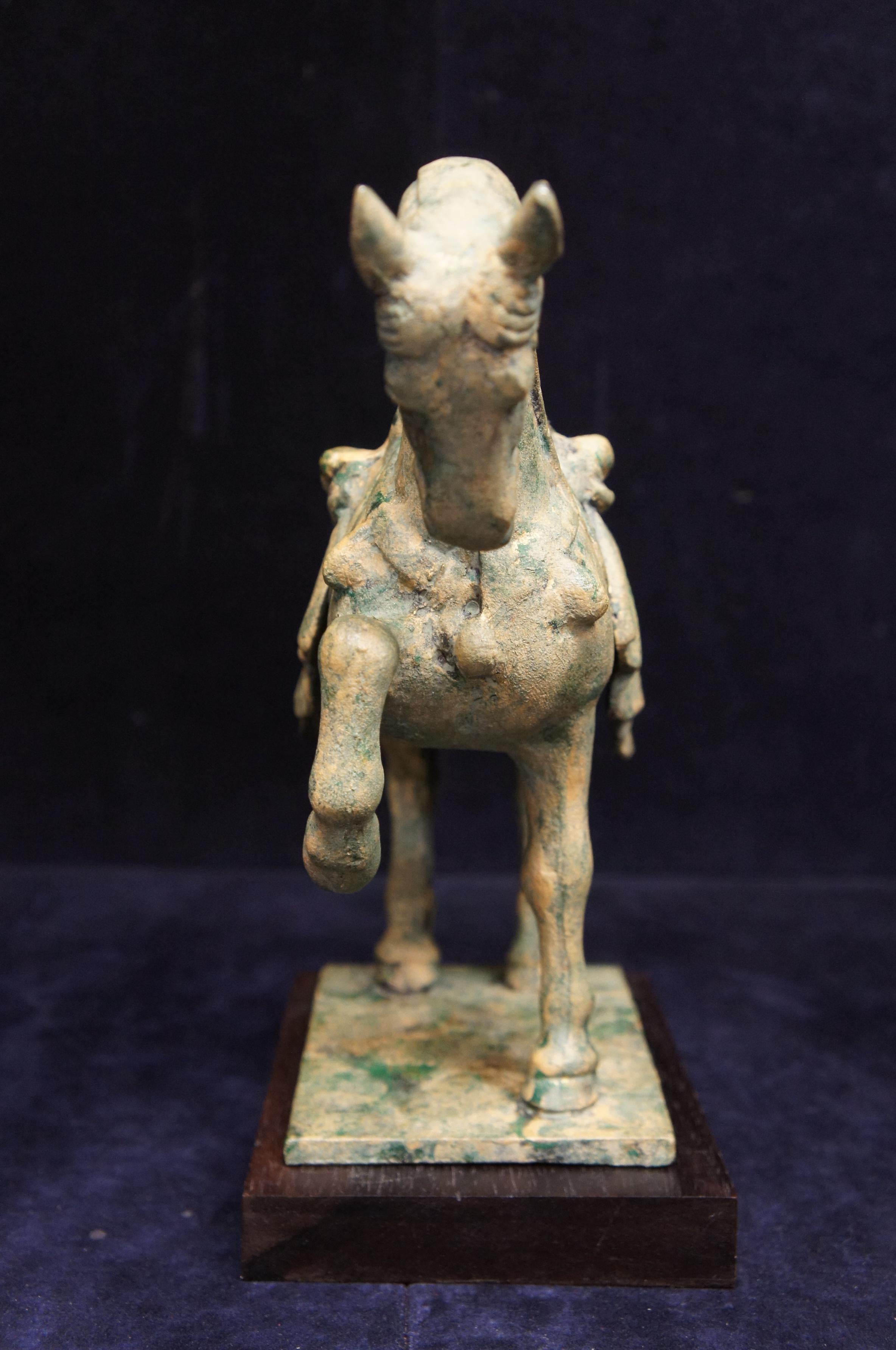 Japanese Imperial Tang Dynasty Style Cast Bronze Horse Figure Statue Sculpture For Sale 2
