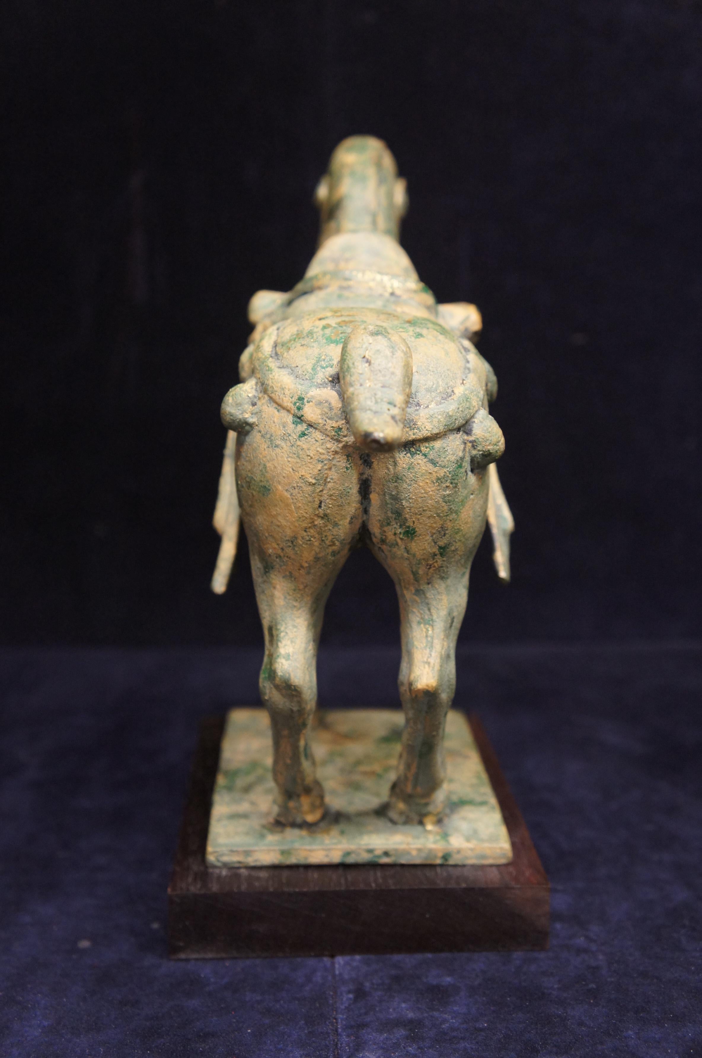 Japanese Imperial Tang Dynasty Style Cast Bronze Horse Figure Statue Sculpture For Sale 3