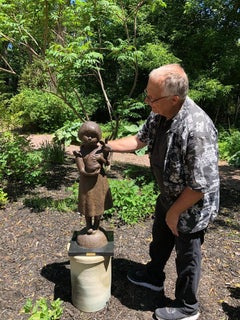 Japanese Important Tall Bronze  Rabbit Girl Of Wonderland