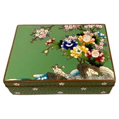 Antique Japanese Inaba Cloisonne Trinket Box, Meiji Period, Japan