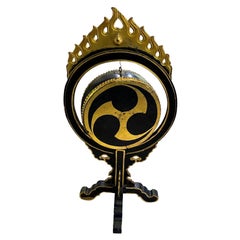 Japanese Inari Fox Fire Shinto Shrine Temple Edo Period Taiko Drum on Stand