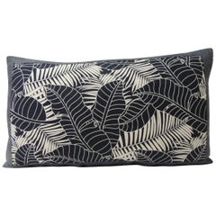 Japanese Indigo  and White Batik Bolster Decorative Pillow