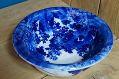 Japanese Indigo Bleu Antique Ceramic Bowl, Meiji Period, 1890s