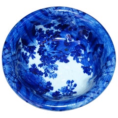 Japanese Indigo Bleu Antique Ceramic Bowl, Meiji Period, 1890s