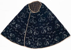 Japanese Indigo Kasuri Ikat Traveling Cape