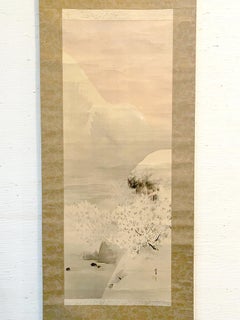 Japanese Ink and Wash Scroll Painting by Watanabe Seitei