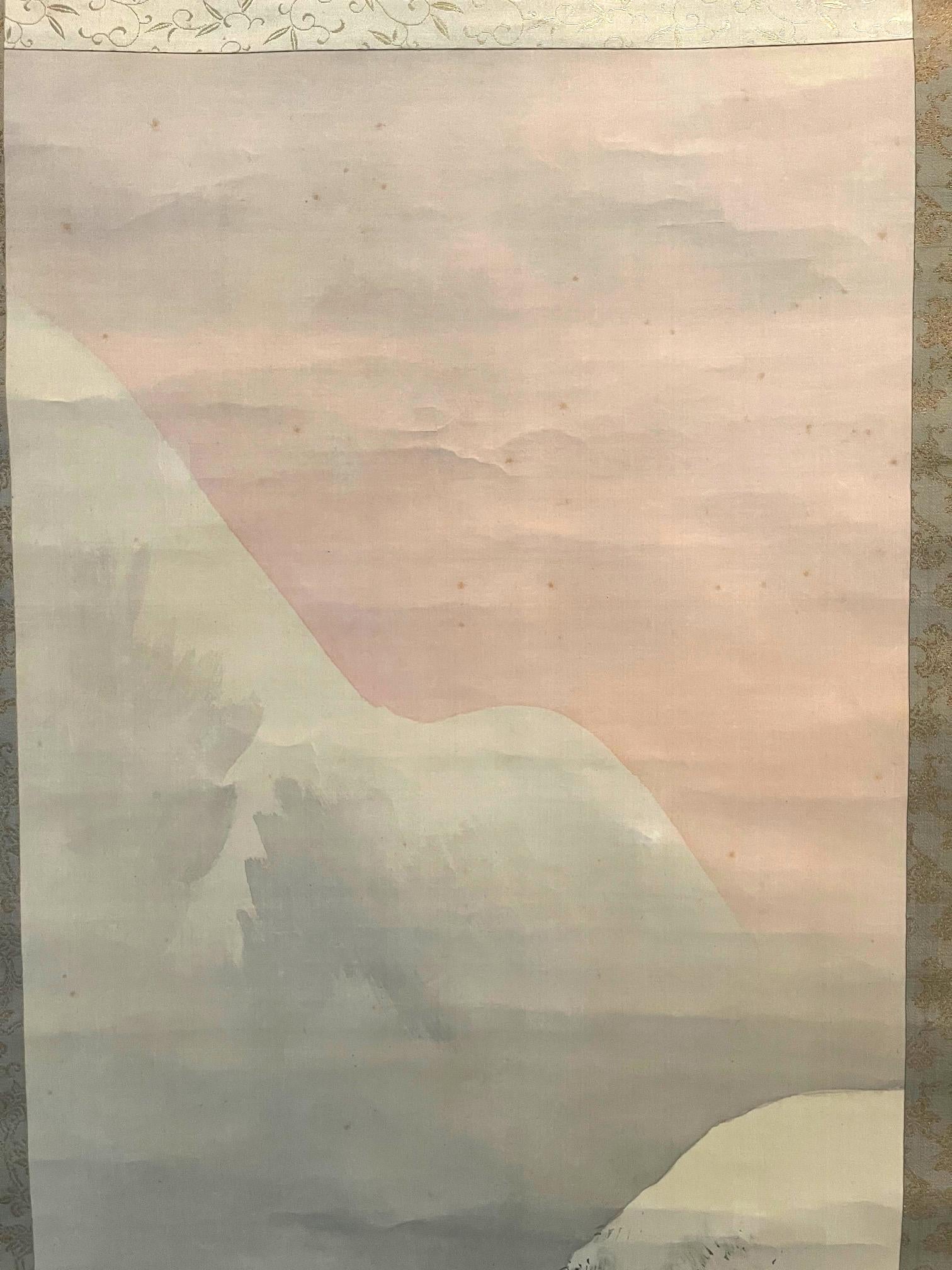 Japanese Ink and Wash Scroll Painting by Watanabe Seitei In Good Condition For Sale In Atlanta, GA