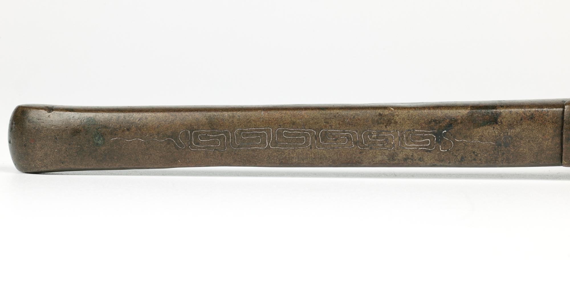Edo Japanese Inlaid Bronze Yatate Scholars Travelling Inkwell For Sale