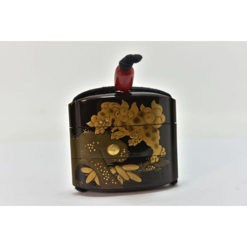 19th Century Japanese Inro XIXth Century with 3 Lacquered Wood Boxes For Sale