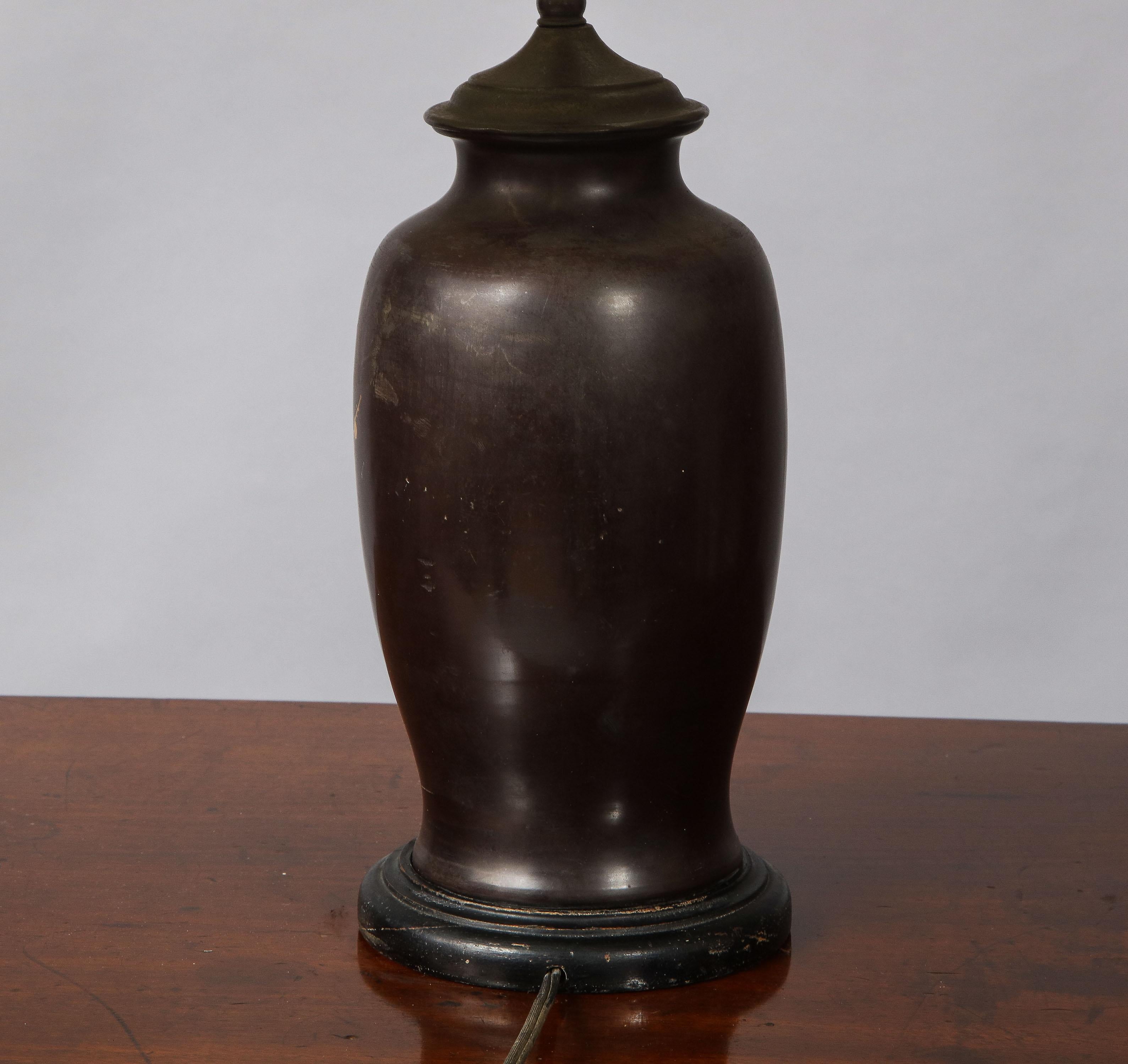Late 19th Century Japanese Inspired Bronze Lamp For Sale