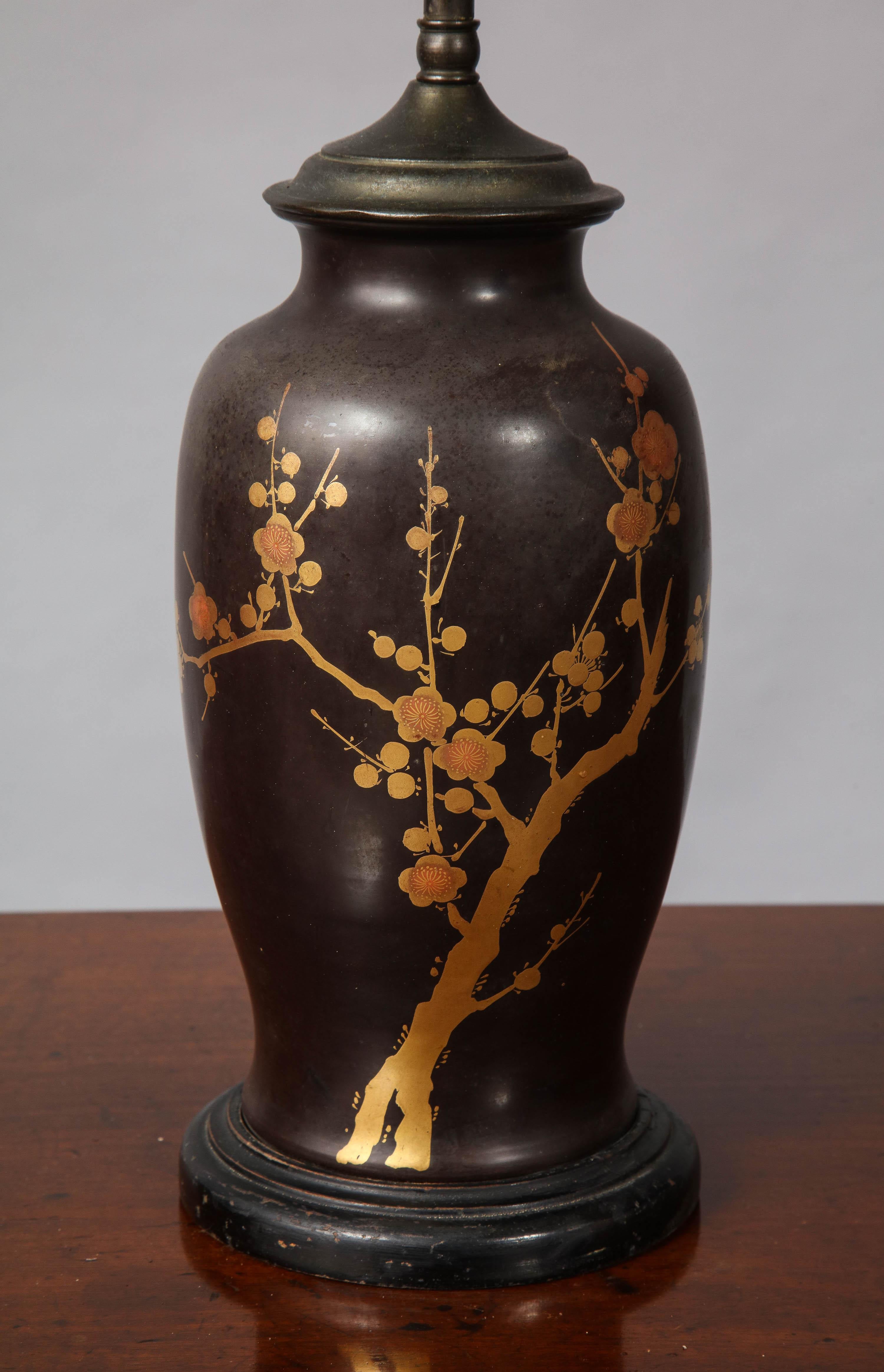 Japanese Inspired Bronze Lamp For Sale 1