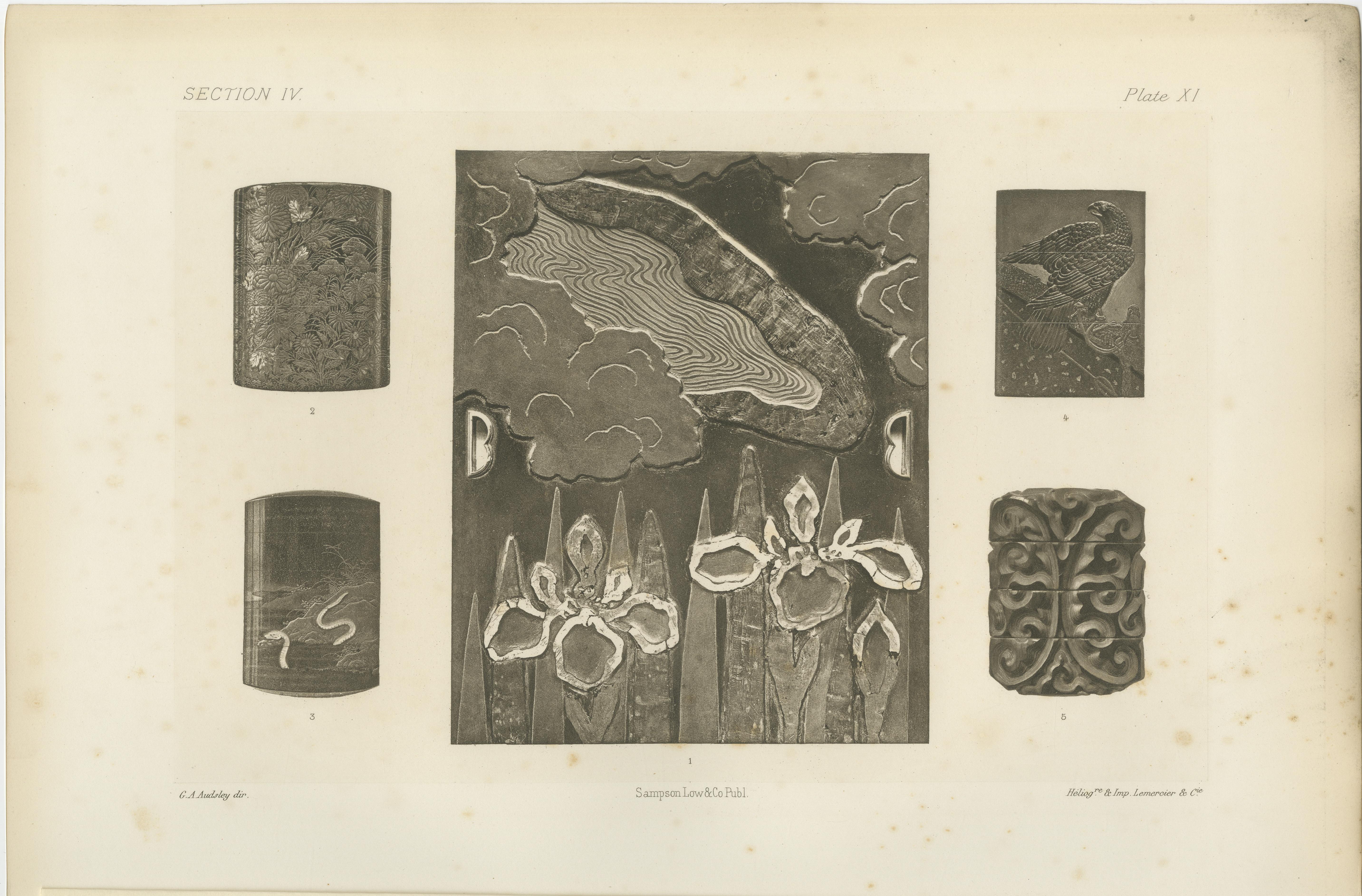 Heliograbados de inspiración japonesa de G. A. Audsley, París, c. 1880 Fines del siglo XIX en venta