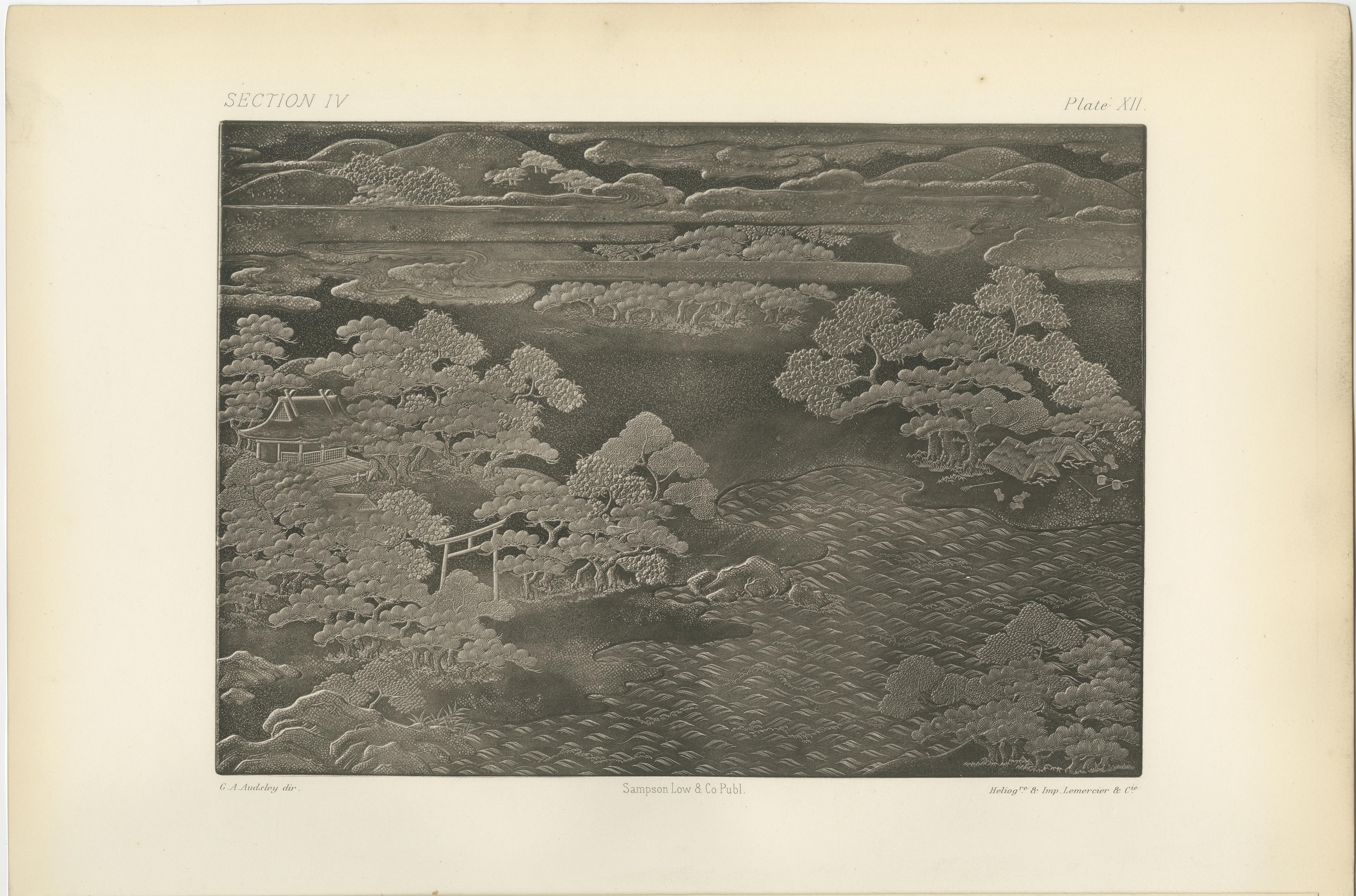 Heliograbados de inspiración japonesa de G. A. Audsley, París, c. 1880 Papel en venta