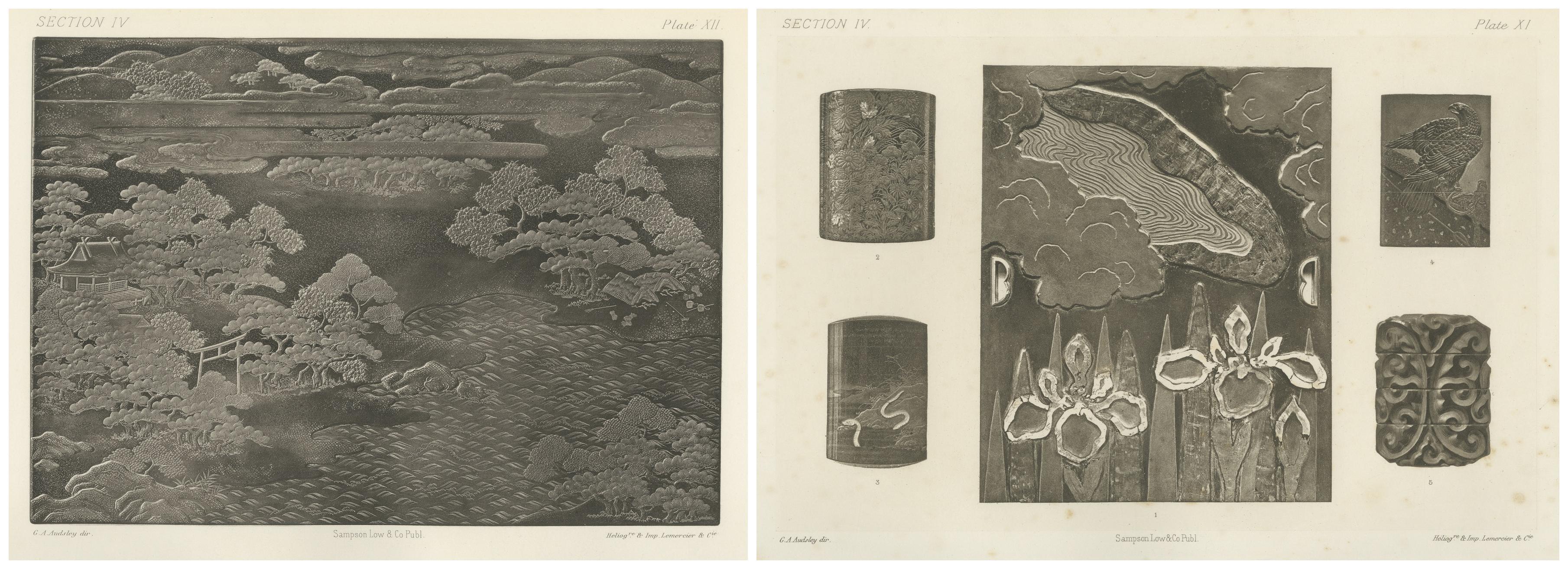 Heliograbados de inspiración japonesa de G. A. Audsley, París, c. 1880 en venta 4