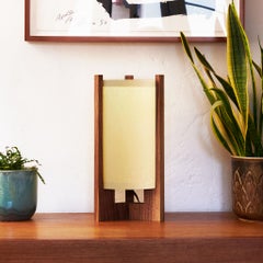 Japanese inspired mid-century Walnut Table Lamp