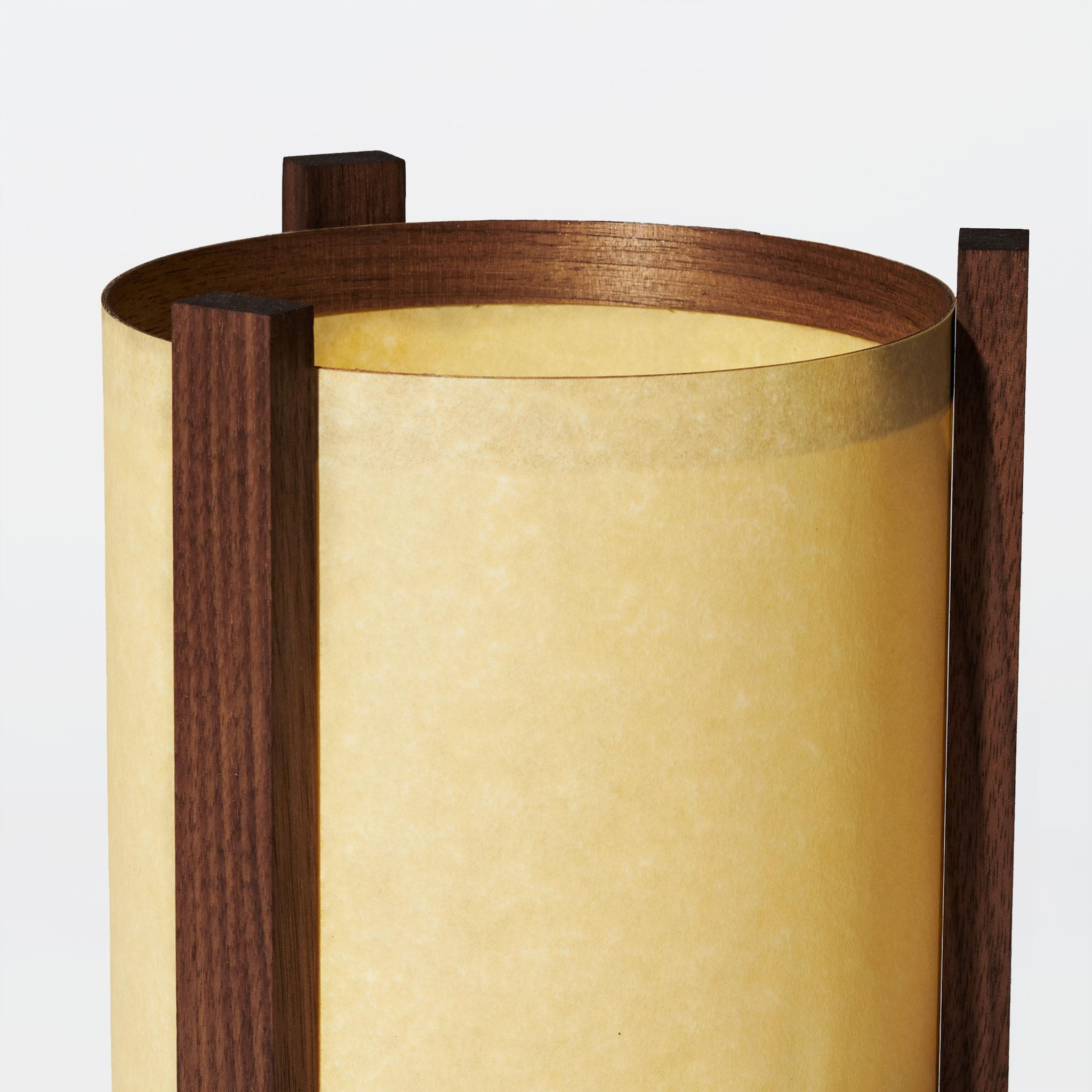 Mid-Century Modern Japanese inspired mid-century Walnut Table Lamp For Sale