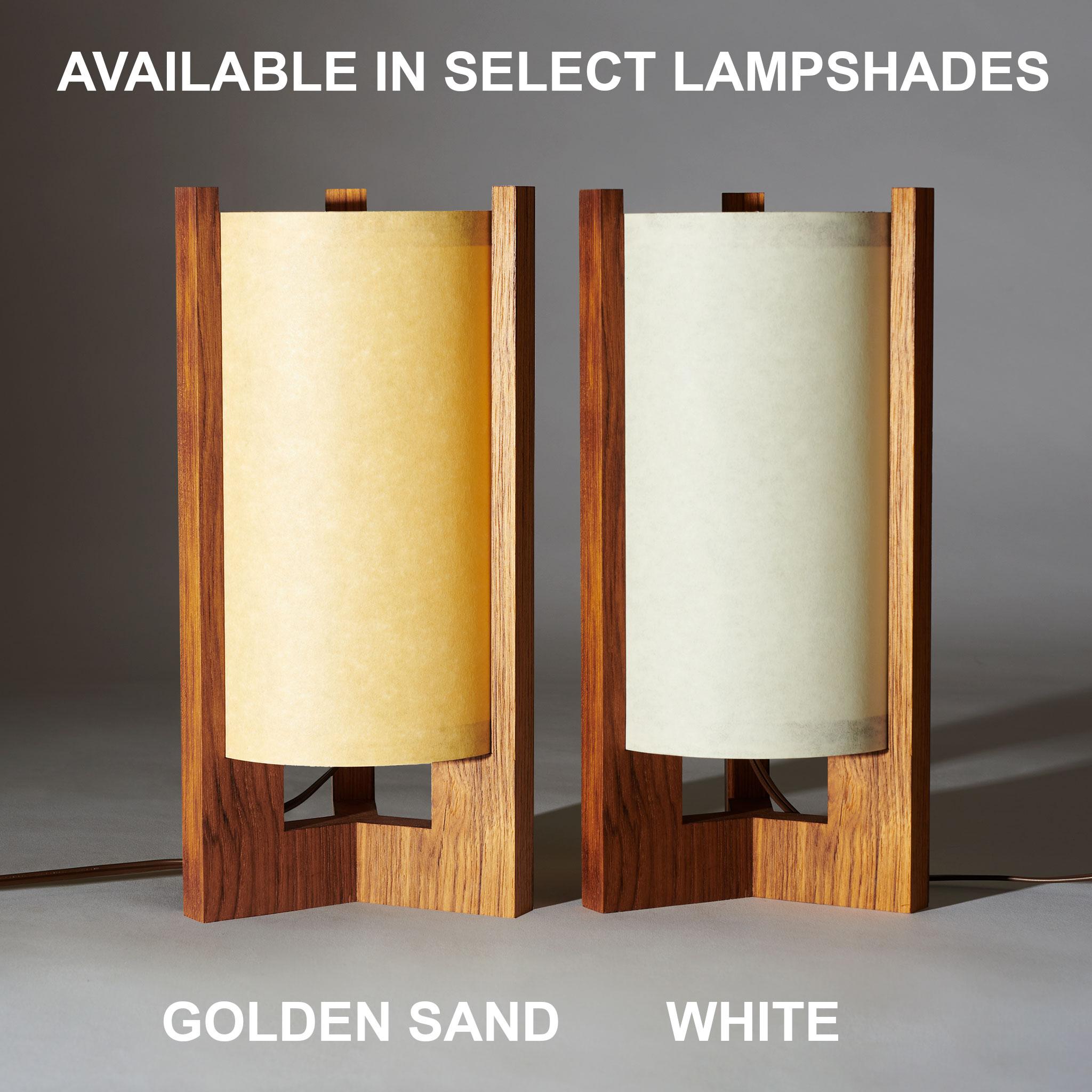 Japanese inspired mid-century white Teak Table Lamp In New Condition For Sale In Ventura, CA