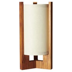 Japanese inspired mid-century white Teak Table Lamp