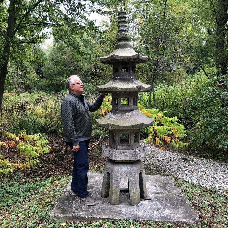 Japanese Inspiring Antique "Five Elements" Stone Pagoda hand carved 10