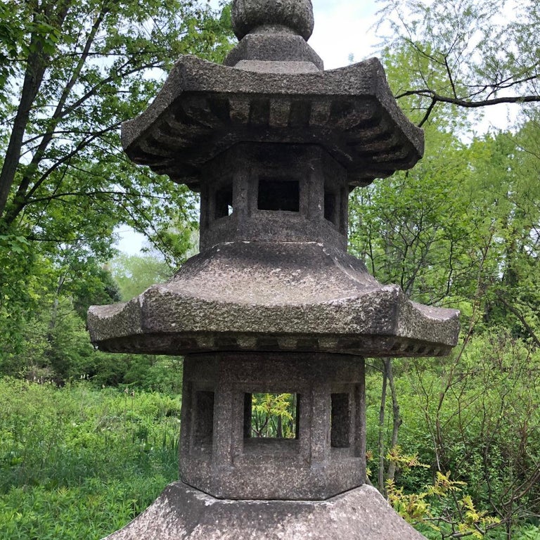 Japanese Inspiring Antique "Five Elements" Stone Pagoda hand carved 10