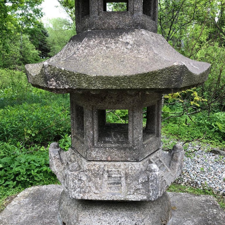 Japanese Inspiring Antique "Five Elements" Stone Pagoda hand carved 10
