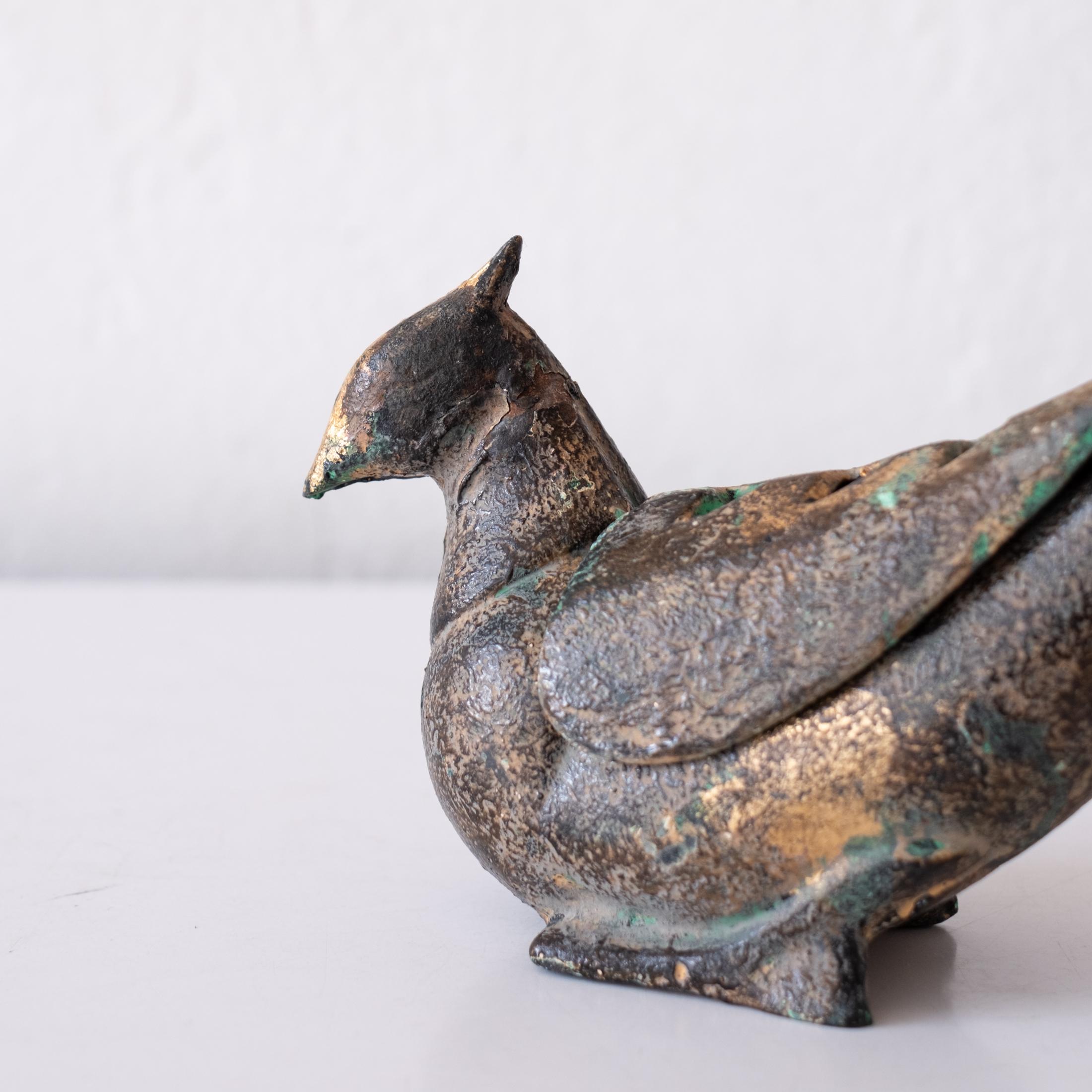 Japanese Iron Abstract Bird Incense Burner For Sale 5