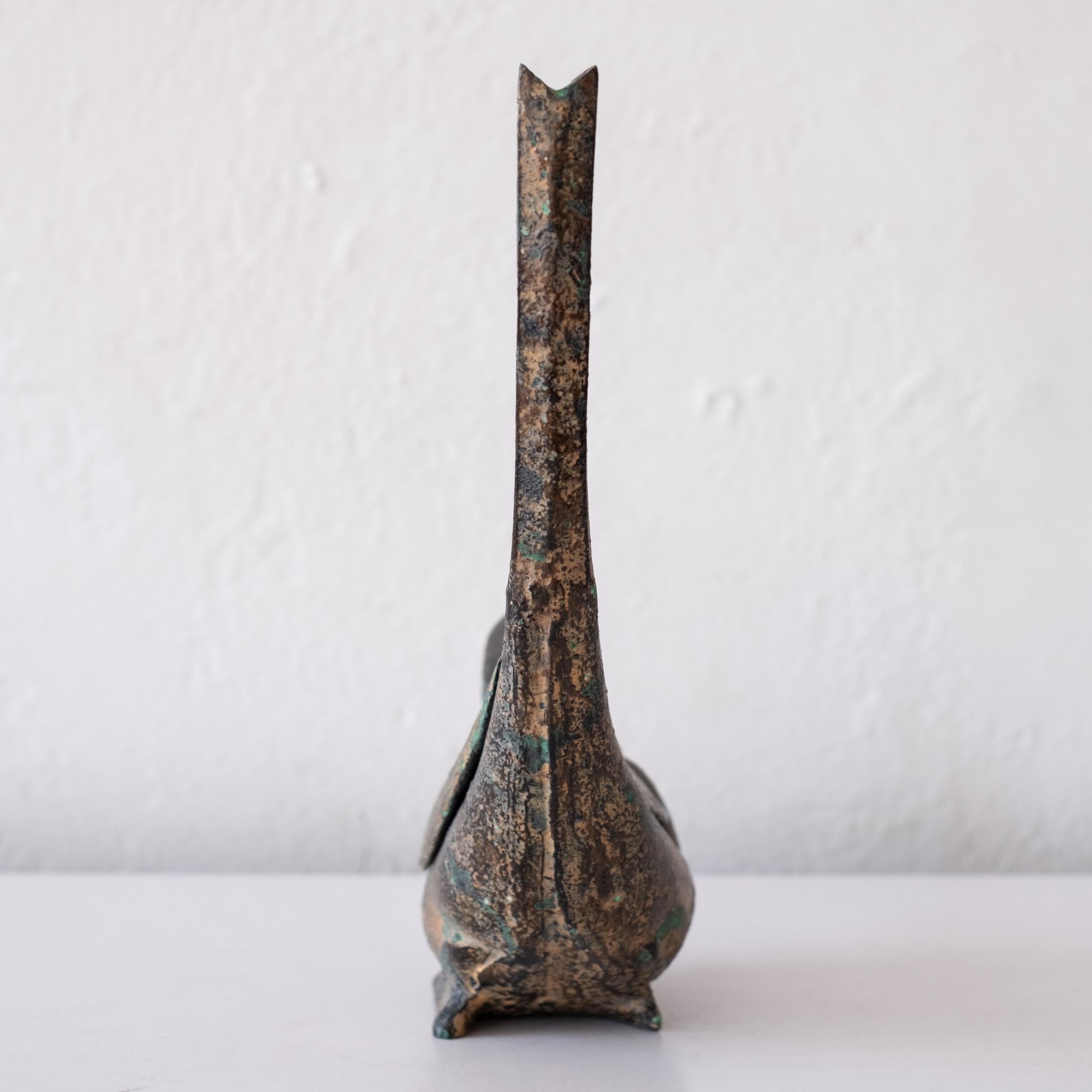 Japanese Iron Abstract Bird Incense Burner For Sale 4