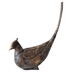 Antique Japanese Iron Abstract Bird Incense Burner