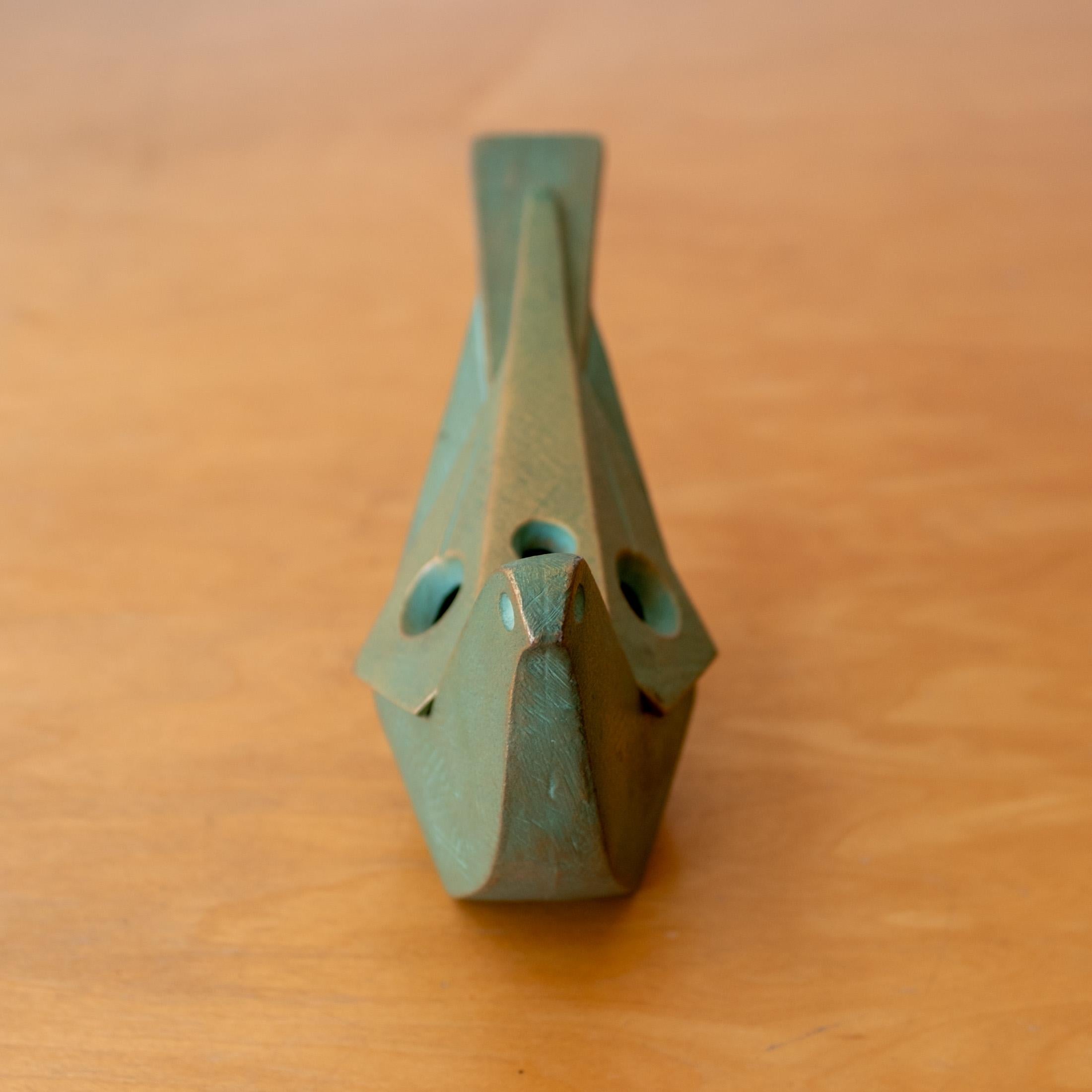Japanese Iron Abstract Bird Sculpture or Incense Burner en Bueno estado para la venta en San Diego, CA