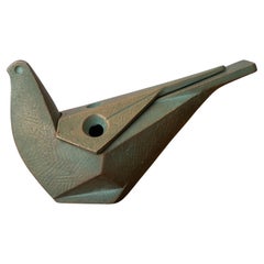 Japanese Iron Abstract Bird Sculpture or Incense Burner