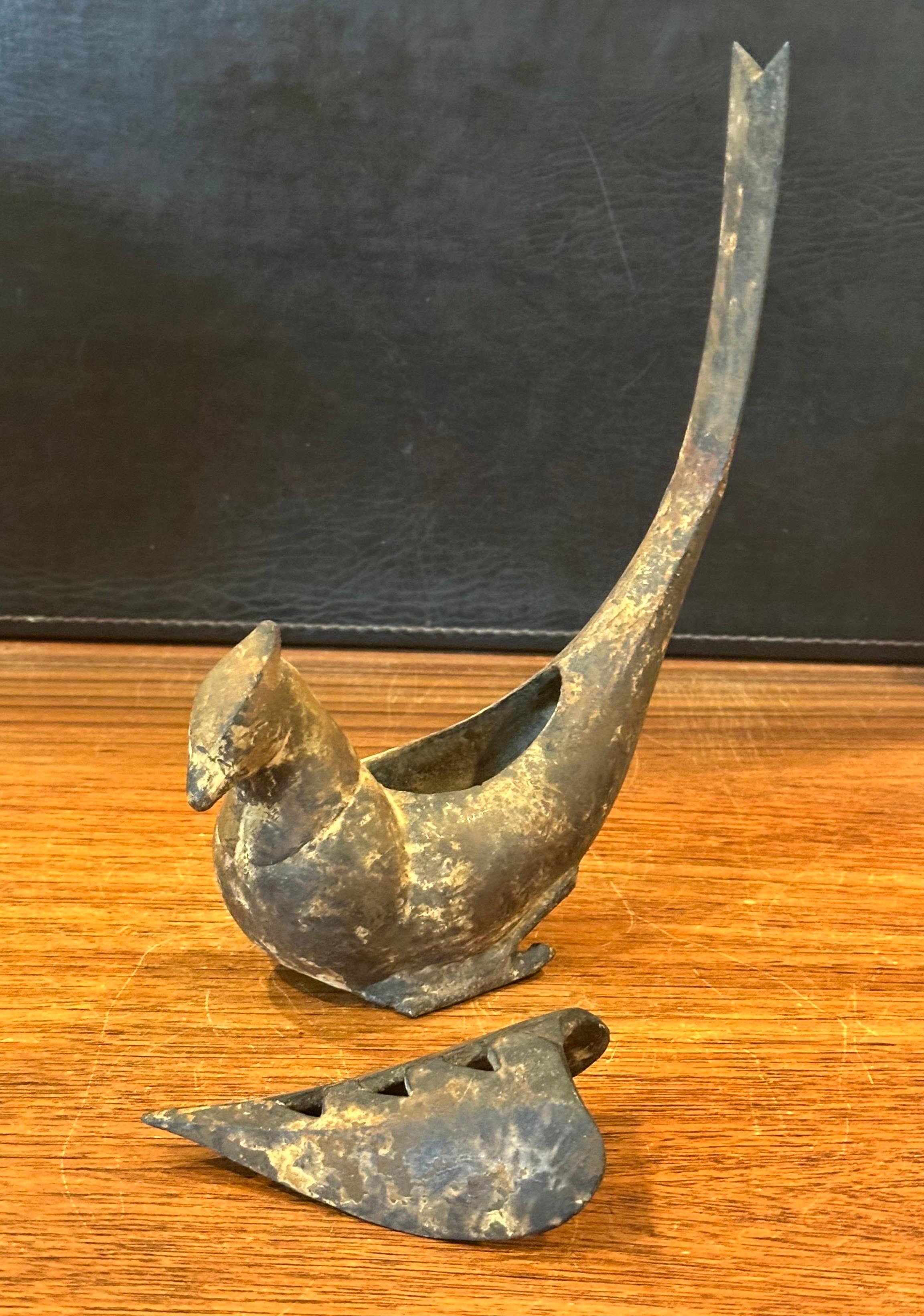 Japanese Iron Bird Incense Burner For Sale 6