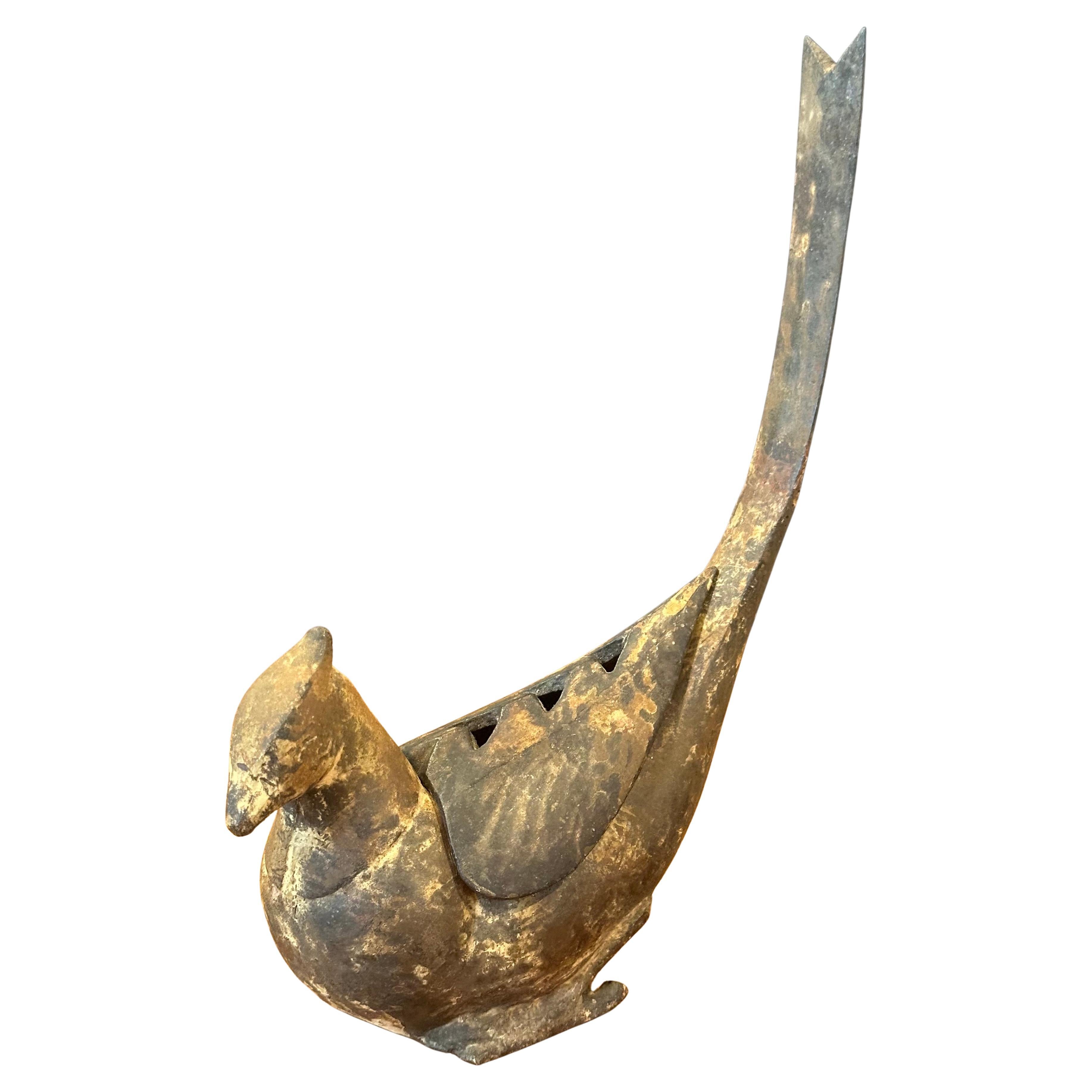 Japanese Iron Bird Incense Burner For Sale 9