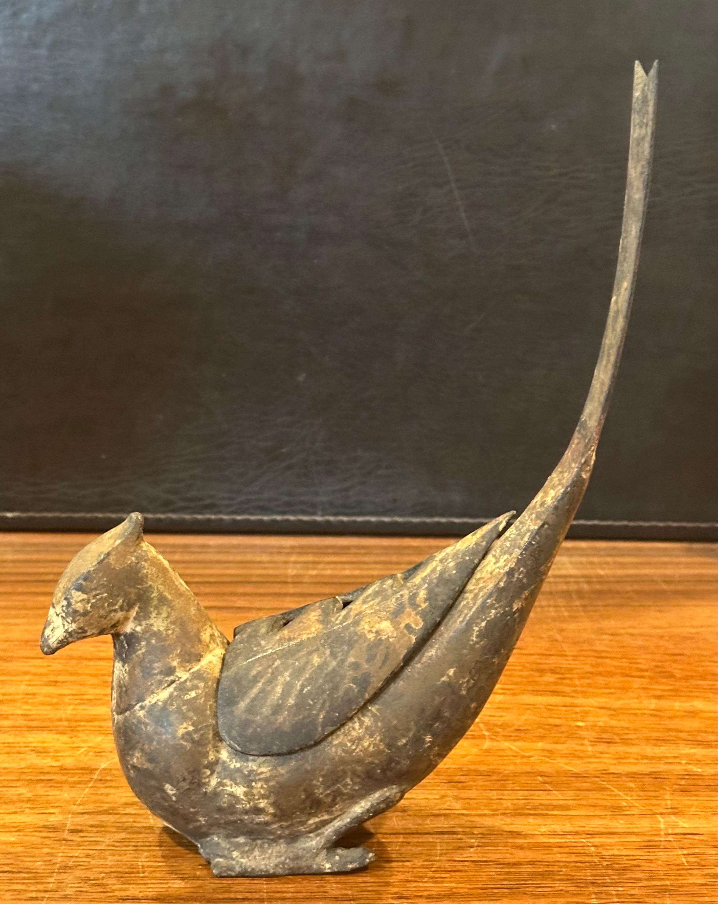 20th Century Japanese Iron Bird Incense Burner For Sale