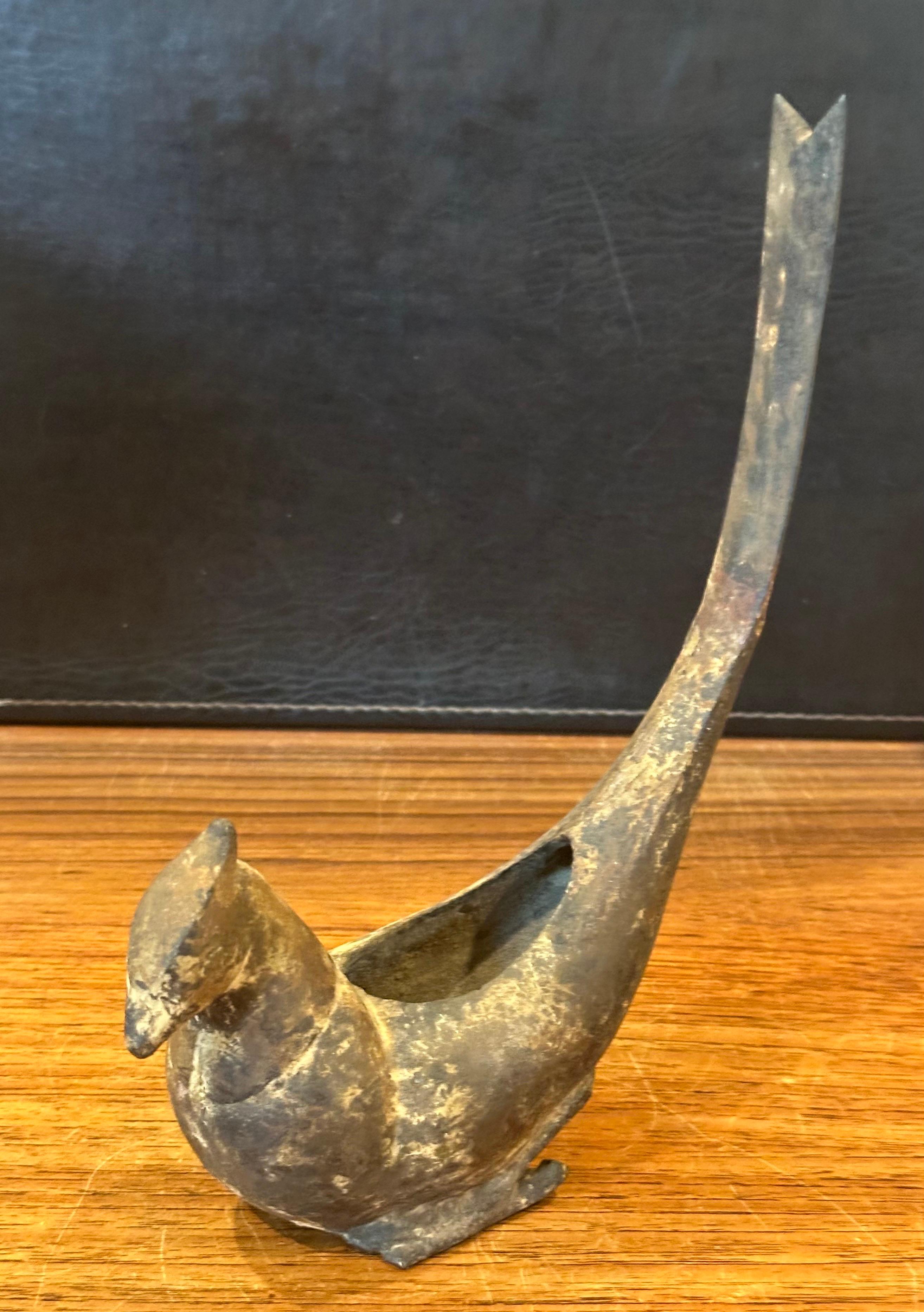 Japanese Iron Bird Incense Burner For Sale 2