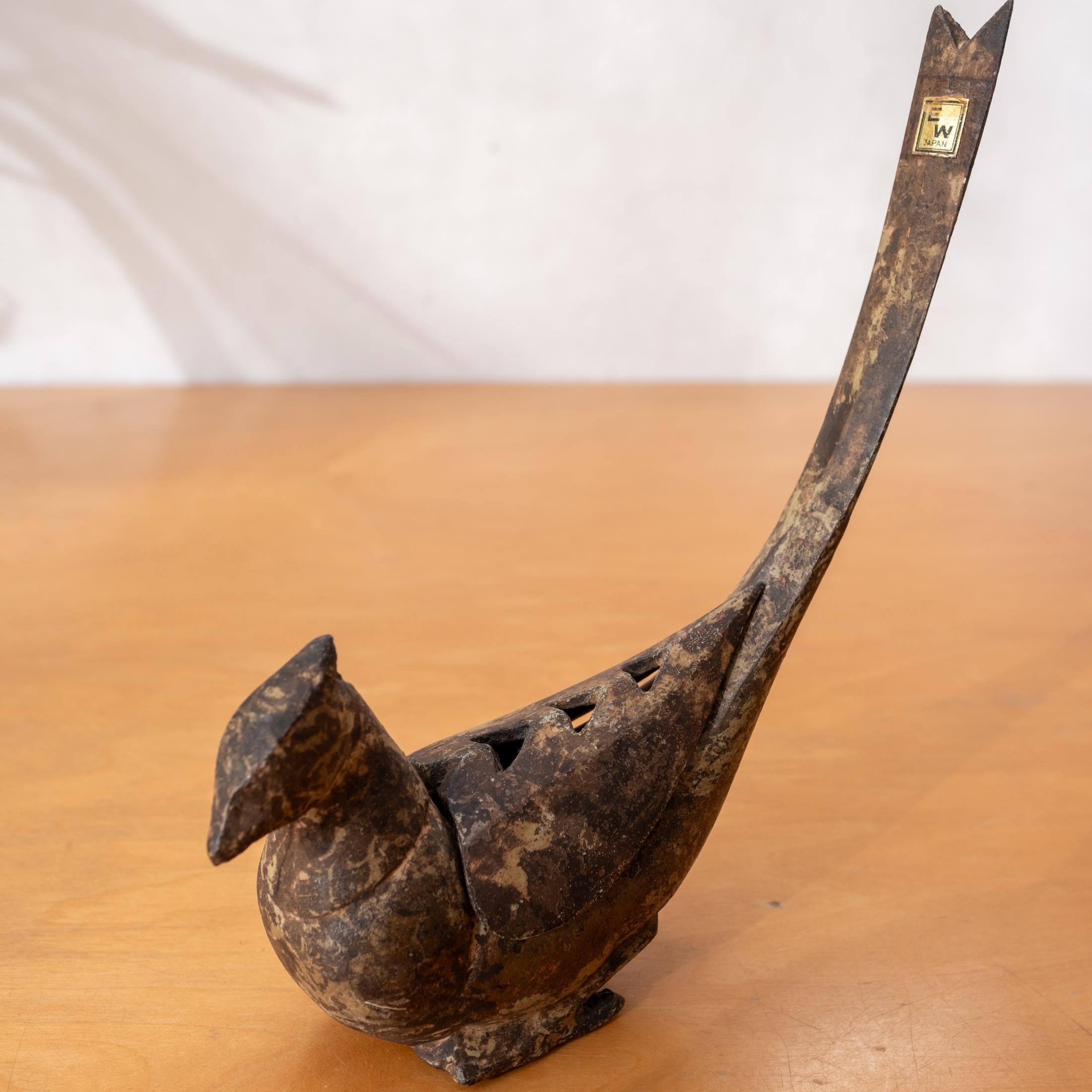 Japanese Iron Bird Incense Burner For Sale 2