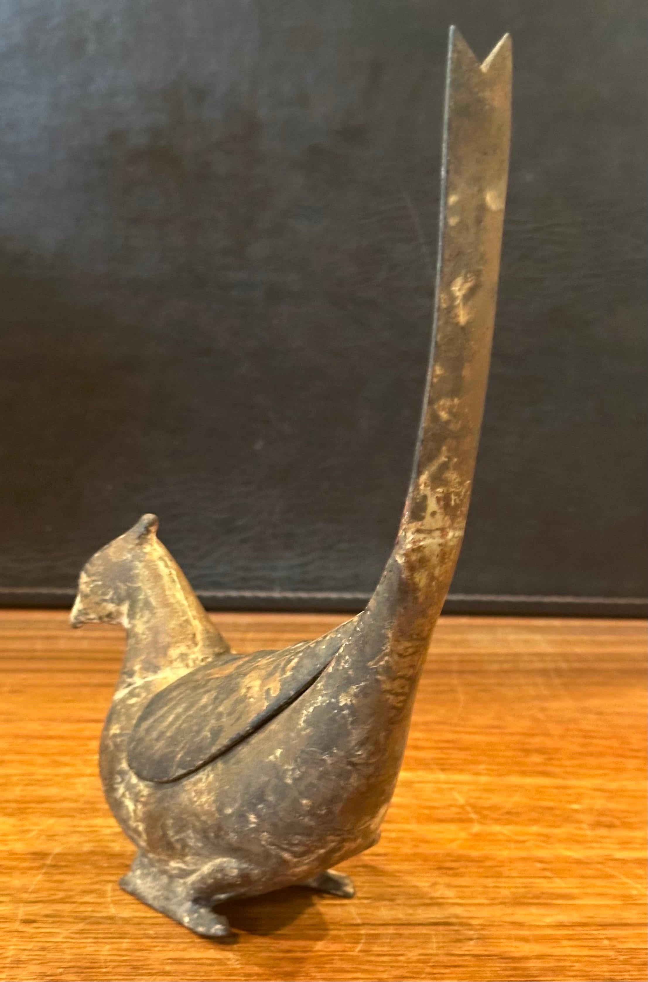 Japanese Iron Bird Incense Burner For Sale 3