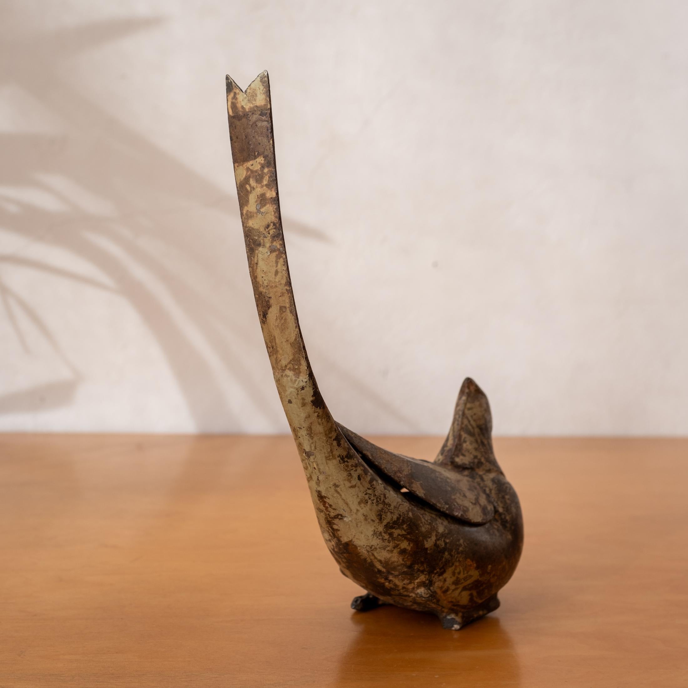 Japanese Iron Bird Incense Burner For Sale 3