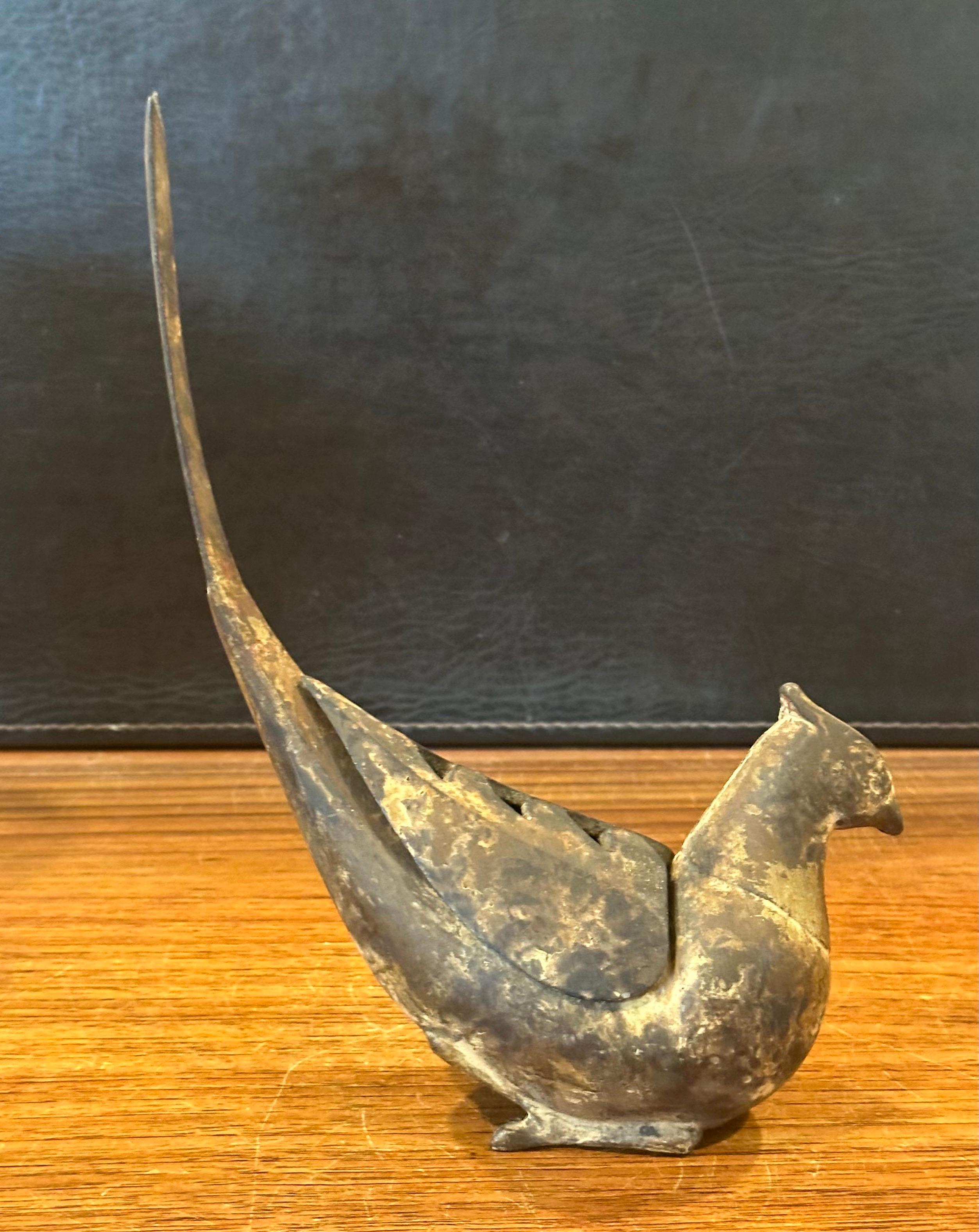 Japanese Iron Bird Incense Burner For Sale 4
