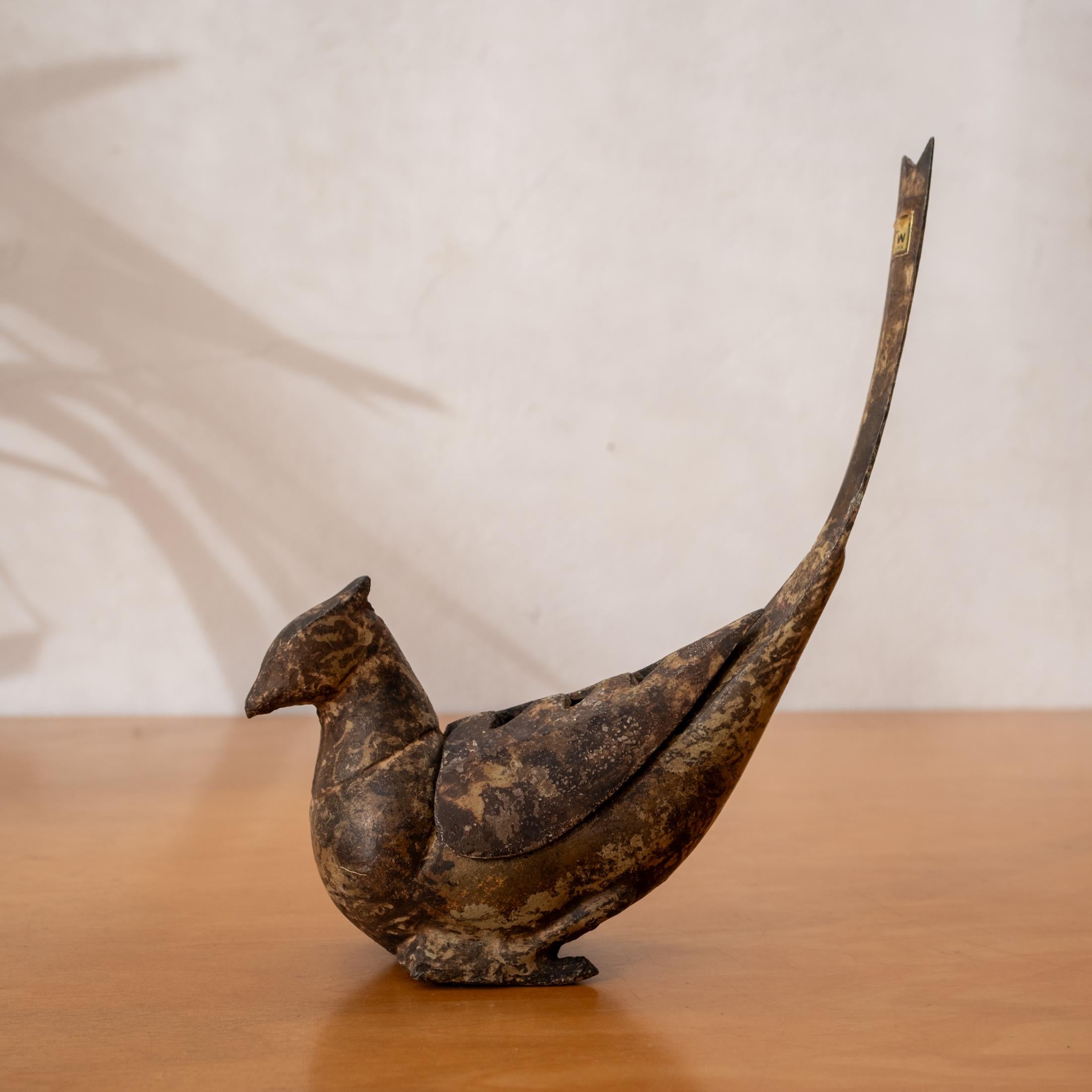 Japanese Iron Bird Incense Burner For Sale 4