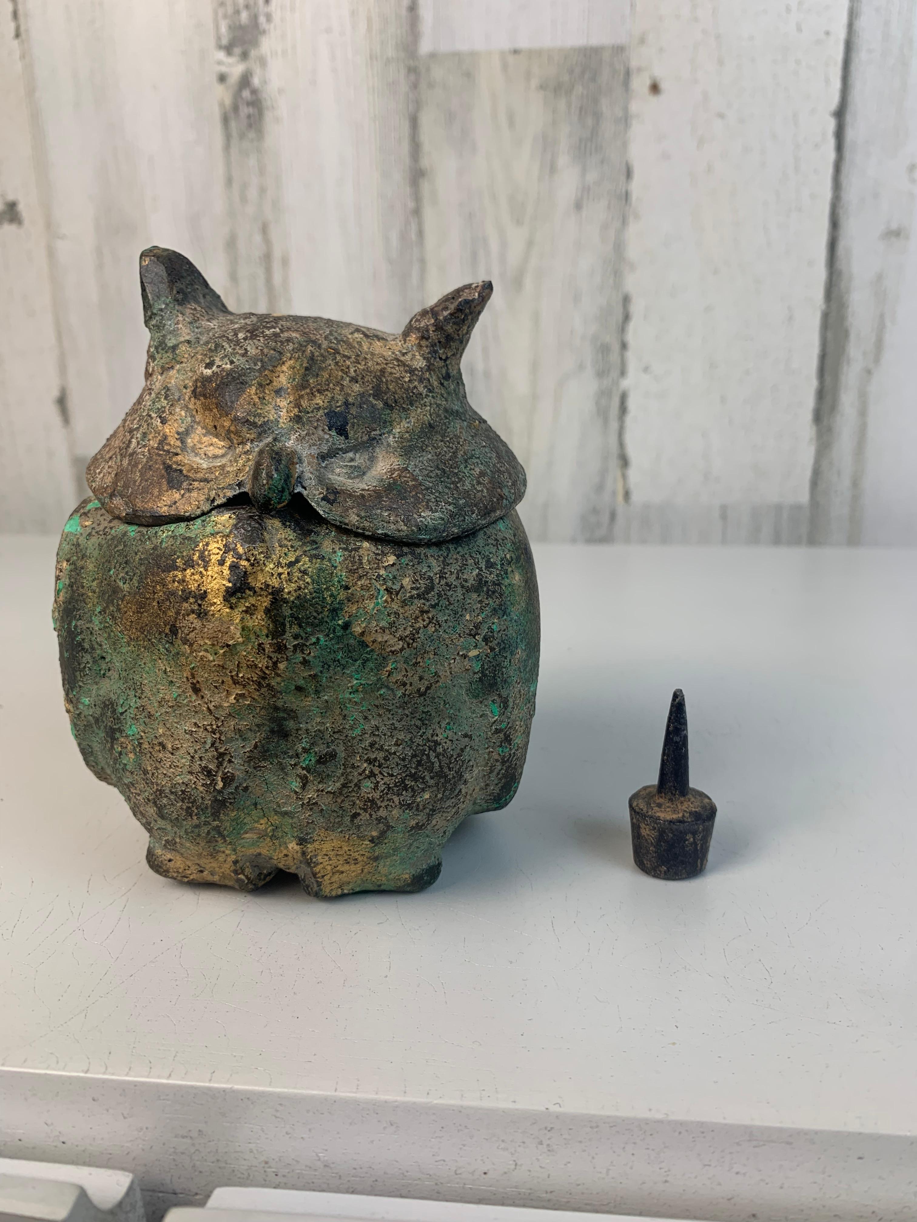 Japanese Iron Owl Incense Burner 4