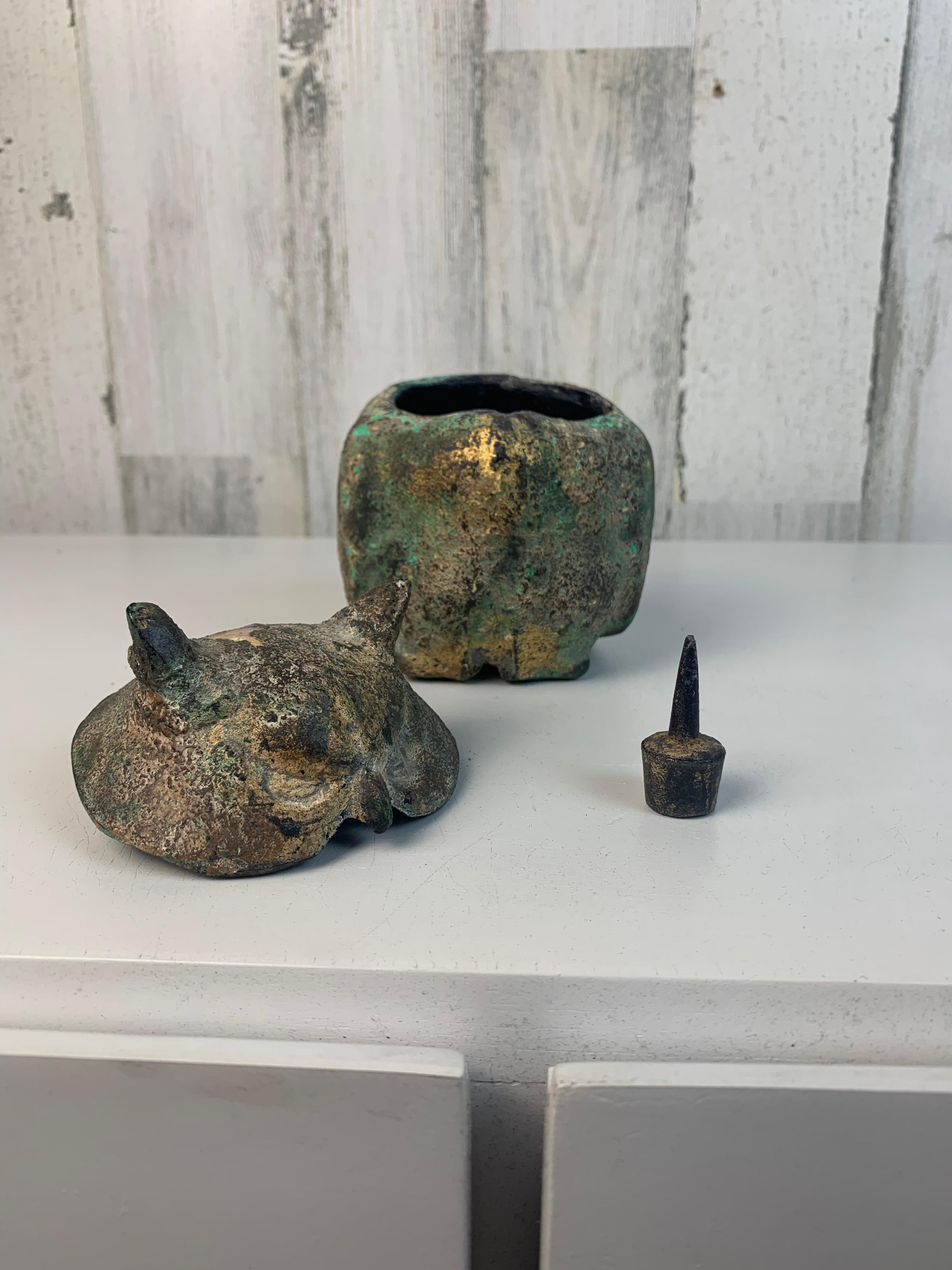 Japanese Iron Owl Incense Burner 5